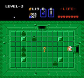 Legend of Zelda, The for NES / Famicom - In dungeons you'll need to locate keys to open locked doors.