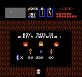 Legend of Zelda, The for NES / Famicom - Some expensive items...