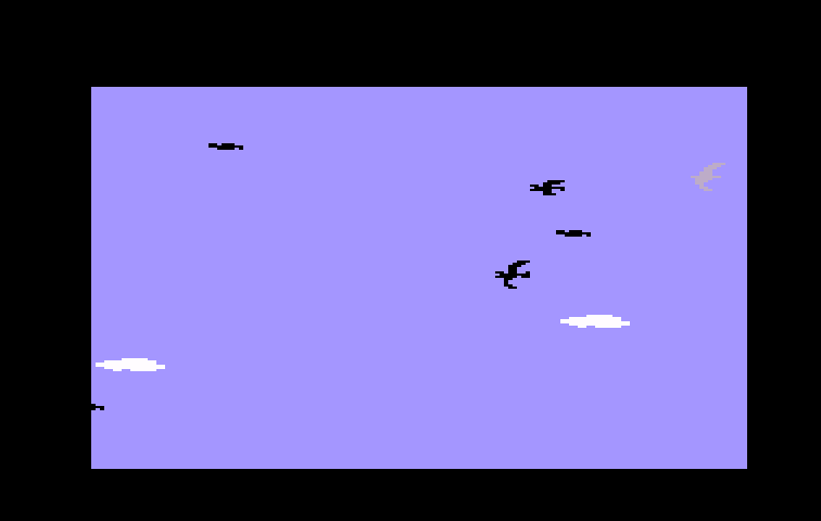 Fathom Intellivision Screenshot: Up in the air; try to touch all of the clouds!