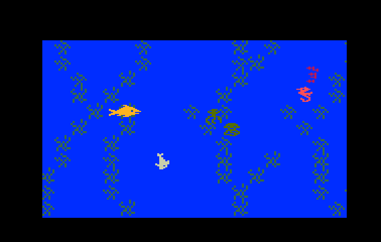 Fathom Intellivision Screenshot: The dolphin enters the sea weed maze...