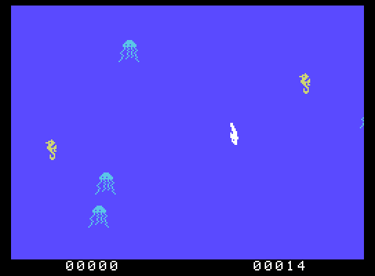 Fathom ColecoVision Screenshot: Game start; diving through the water...