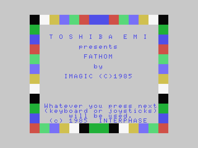 Fathom MSX Screenshot: Title screen 1.