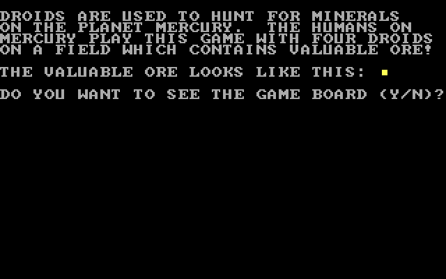 Droids IBM PC/Compatibles Screenshot: Instructions, part 1.