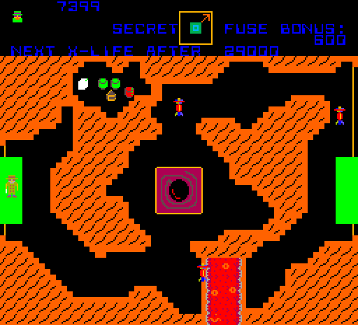 Cloak & Dagger Arcade Screenshot: Don't walk into the bubbling acid...