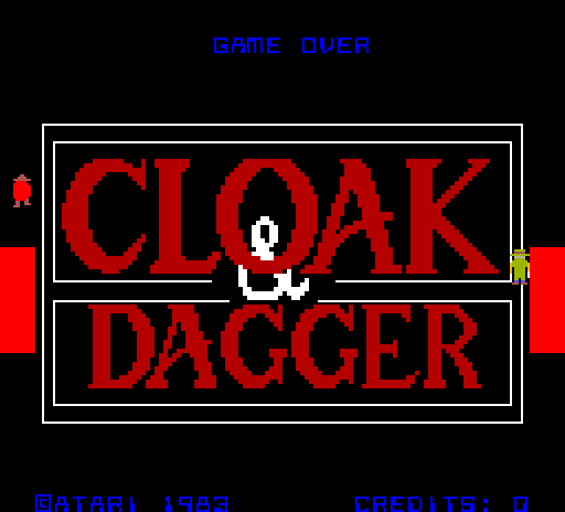 Cloak & Dagger Arcade Screenshot: Title screen.