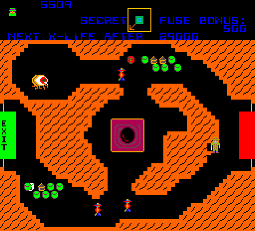 Cloak & Dagger Arcade Screenshot: You can shoot your way through these walls, but it takes time...