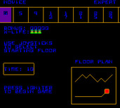 Cloak & Dagger for Arcade - Game start; select a starting floor.