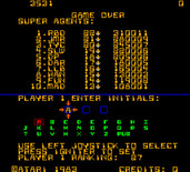 Cloak & Dagger for Arcade - Game over; a new high score, enter your initials!
