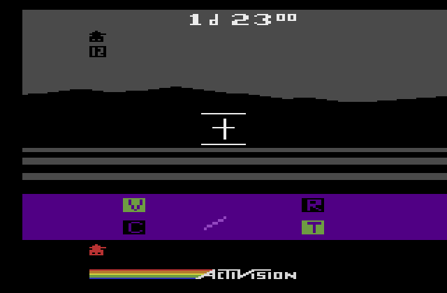 Robot Tank Atari 2600 Screenshot: It's a bit dark out and I'm not seeing anything yet...