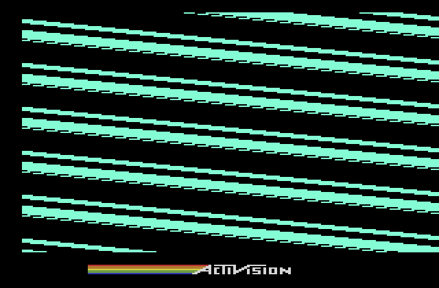 Robot Tank Atari 2600 Screenshot: I'm hit! Various static patterns fill this screen randomly...