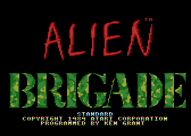 Alien Brigade Atari 7800 Screenshot: Title screen.