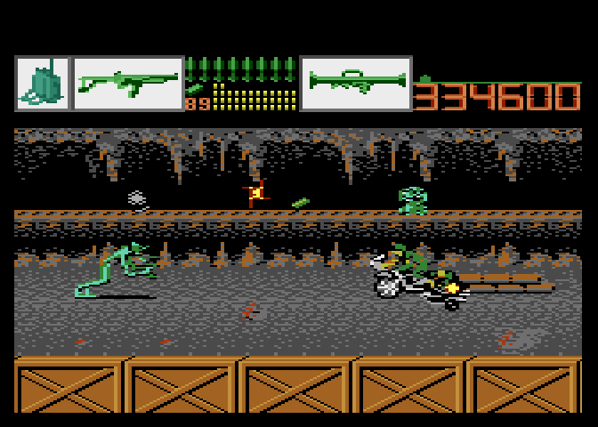 Alien Brigade Atari 7800 Screenshot: On to the next, alien infested area...