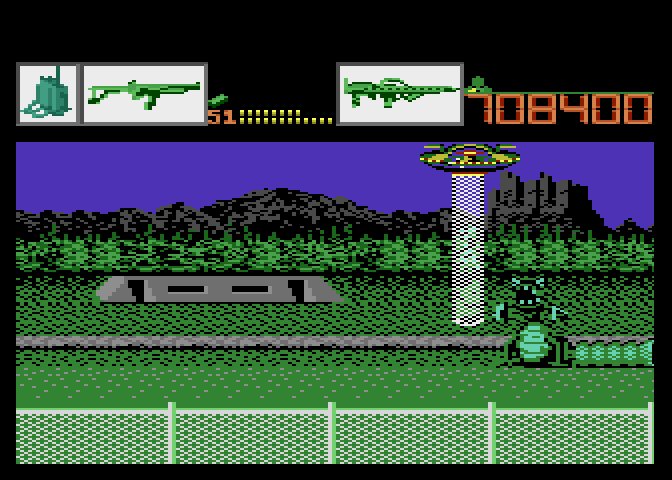 Alien Brigade Atari 7800 Screenshot: What's this approaching from the right?