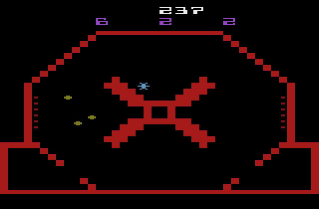 Reactor Atari 2600 Screenshot: Watch out, don't crash into the core!