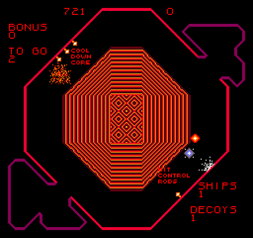 Reactor Arcade Screenshot: Running out of room, we almost have a meltdown!