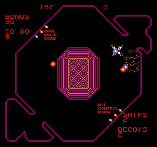 Reactor Arcade Screenshot: The reactor core begins to expand!