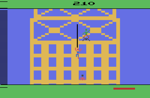 Spider-Man Atari 2600 Screenshot: Careful, don't fall...
