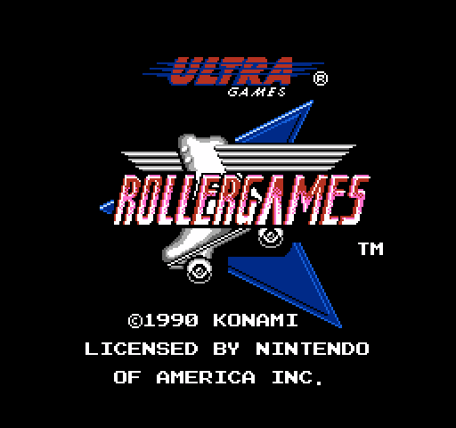 Rollergames NES / Famicom Screenshot: Title screen.