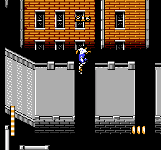 Rollergames NES / Famicom Screenshot: Jumping over a gap...