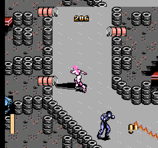 Rollergames NES / Famicom Screenshot: Don't slip on the oil!