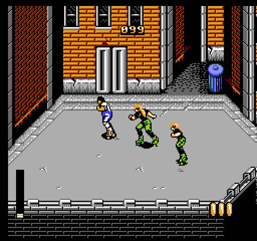 Rollergames NES / Famicom Screenshot: Opponents keep appearing from that door...
