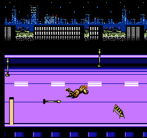 Rollergames NES / Famicom Screenshot: Don't trip over obstacles!