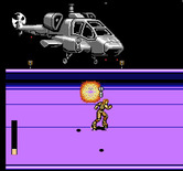 Rollergames for NES / Famicom - A helicopter dropping bombs!
