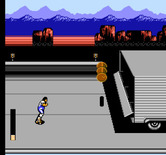 Rollergames for NES / Famicom - A truck drops barrels at the end of this stage.
