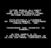 Rollergames for NES / Famicom - Copyright screen.