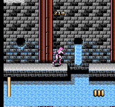 Rollergames for NES / Famicom - Avoid the water, it will cost some energy if you're hit...