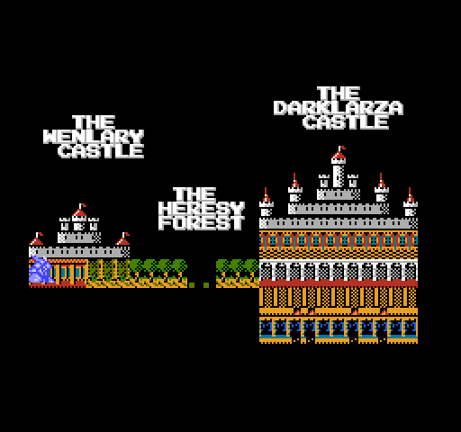 Castle of Dragon NES / Famicom Screenshot: Here's the level map.
