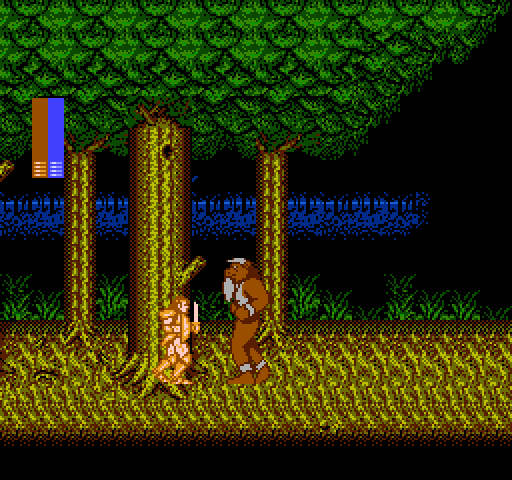 Castle of Dragon NES / Famicom Screenshot: This guy is much larger than me! It will be a tough battle...