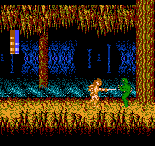 Castle of Dragon NES / Famicom Screenshot: Attacking with my sword.