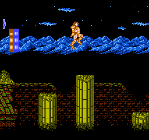 Castle of Dragon NES / Famicom Screenshot: Jumping from platform to platform...