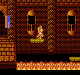 Castle of Dragon for NES / Famicom - Jump on the platforms to avoid the fire.