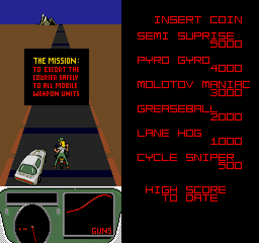 Spy Hunter II Arcade Screenshot: Game start.