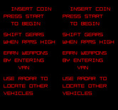 Spy Hunter II for Arcade - Game instructions.