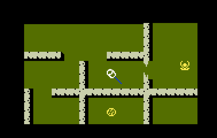 Swords & Serpents Intellivision Screenshot: Those spikey doors move, don't let them hit you...