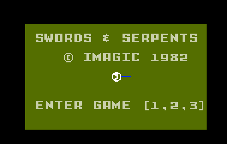 Swords & Serpents Intellivision Screenshot: Title screen.