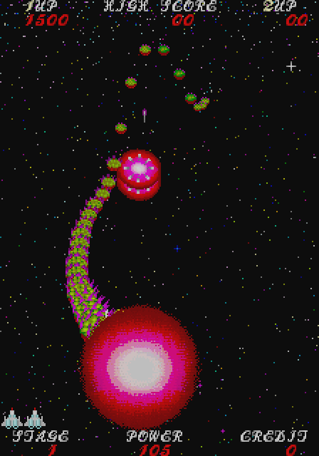 Sky Fox Arcade Screenshot: I've been hit!