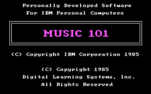 Music 101: Trivia from Mozart to Motown IBM PC/Compatibles Screenshot: Title screen 1.