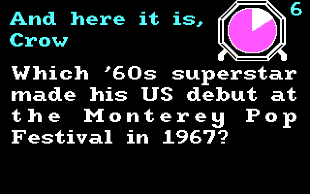 Music 101: Trivia from Mozart to Motown IBM PC/Compatibles Screenshot: Here's the question...