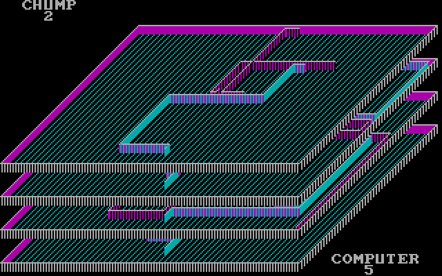 NovaTron IBM PC/Compatibles Screenshot: Game demo; the layers can stack up depending on the wins and losses!