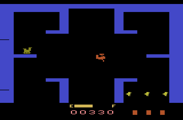 Sky Skipper Atari 2600 Screenshot: Rescue animals when the gorilla is knocked down...