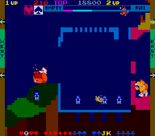 Sky Skipper Arcade Screenshot: Collecting some animals...