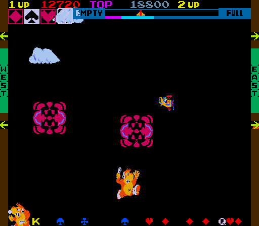 Sky Skipper Arcade Screenshot: Avoid the explosions!