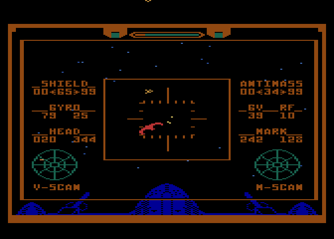 Quest of the Space Beagle Atari 8-bit Screenshot: Enemy sighted!