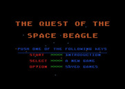 Quest of the Space Beagle for Atari 8-bit - The main menu.
