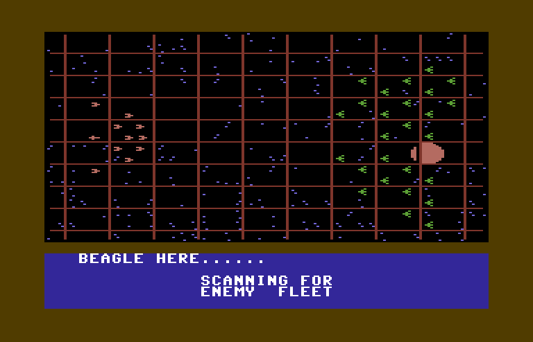 Quest of the Space Beagle Commodore 64 Screenshot: The enemy fleet appears.