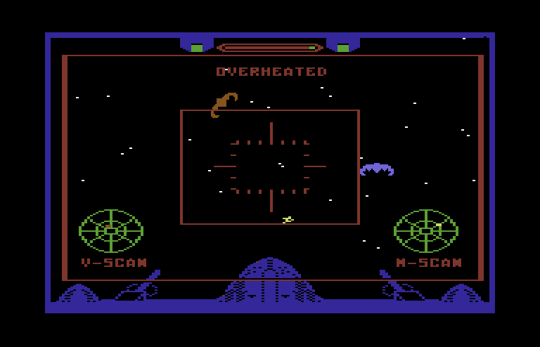 Quest of the Space Beagle Commodore 64 Screenshot: Canon overheated, I'll need to wait a bit for it to cool down...